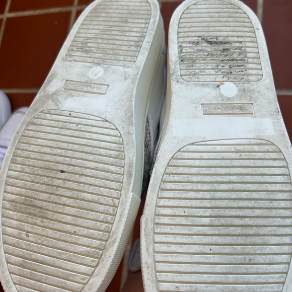 Tory Burch Women's Sequin Gold/White Carter Slip-on Sneakers 7 - Picture 2 of 2